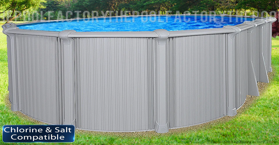 15'x24'x54" Intrepid - Extruded Aluminum Oval Pool With Interlocking Wall